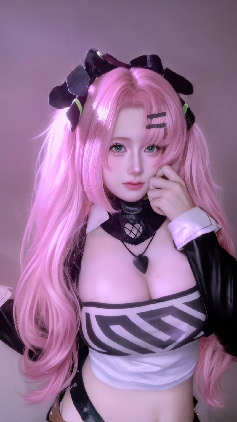 Gái xinh cosplay close-up mặt xinh mắt to
