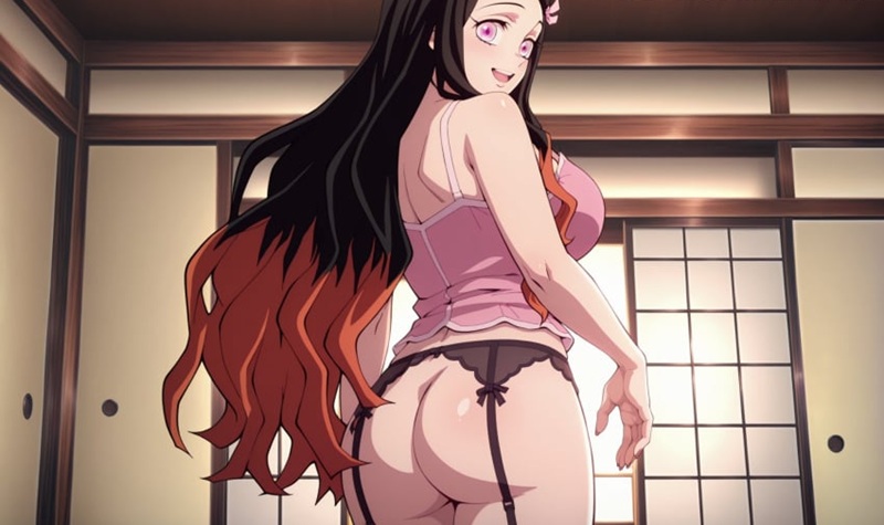 Nezuko Kamado R34 cosplay bunny suit sexy