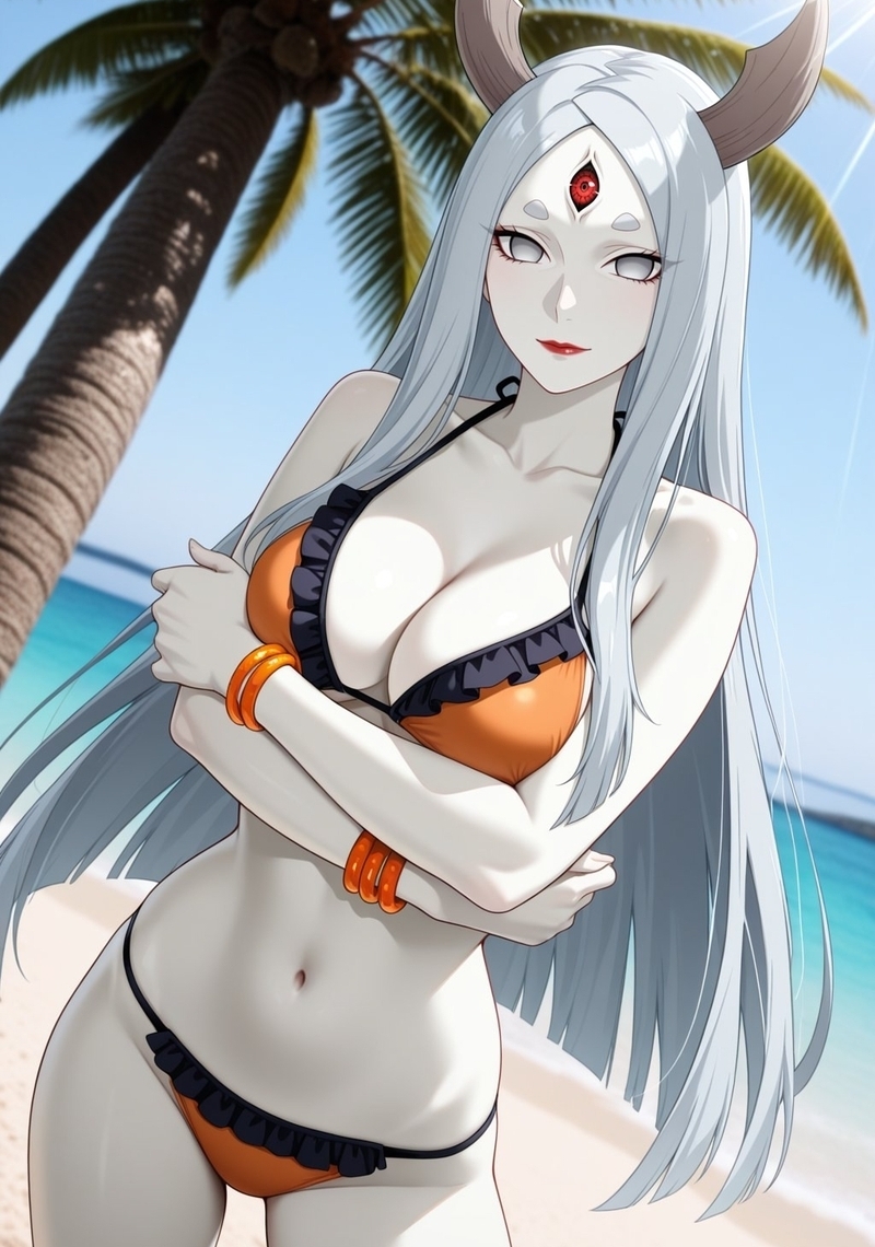 Otsutsuki Kaguya với tạo hình nữ thần trong Naruto Shippuden