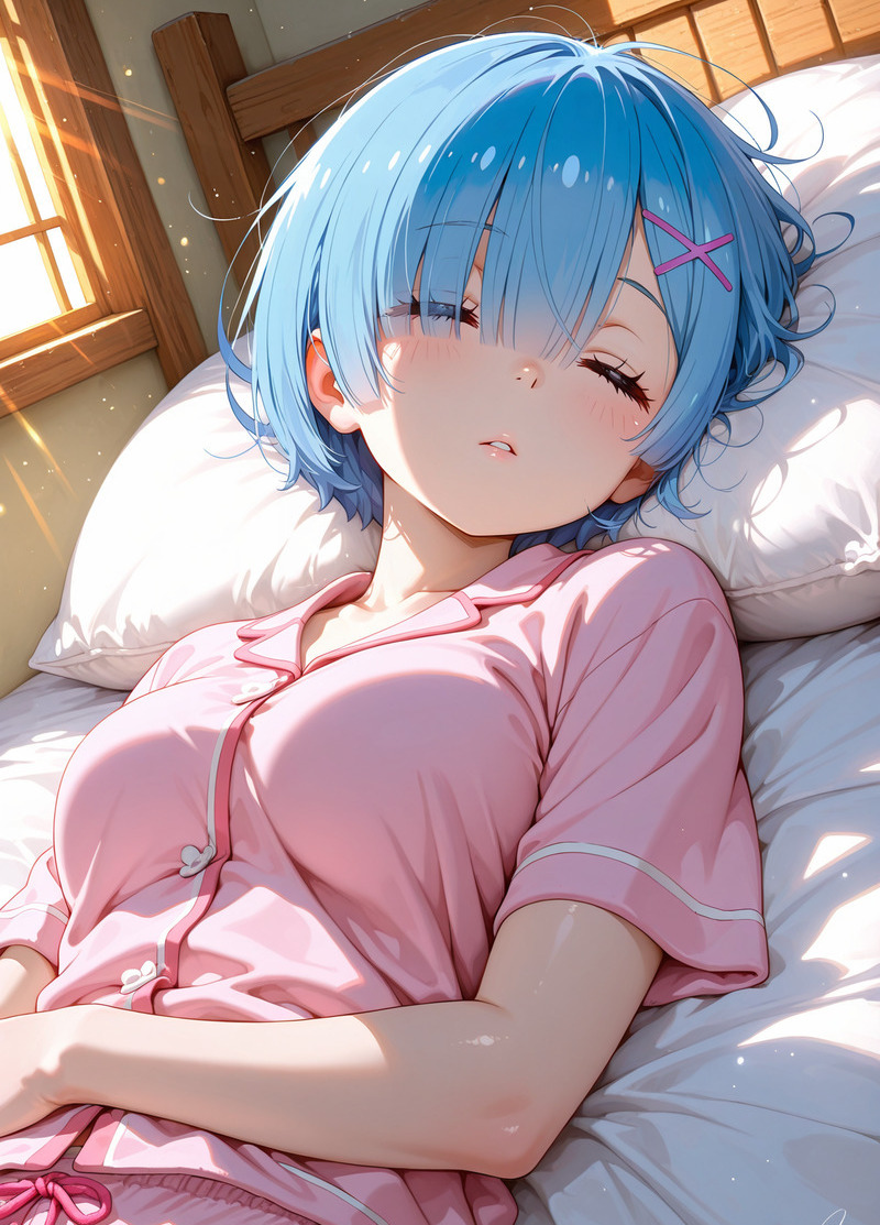 Rem-chan ôm sách, ánh mắt lơ đãng hồi tưởng chuyện cũ.