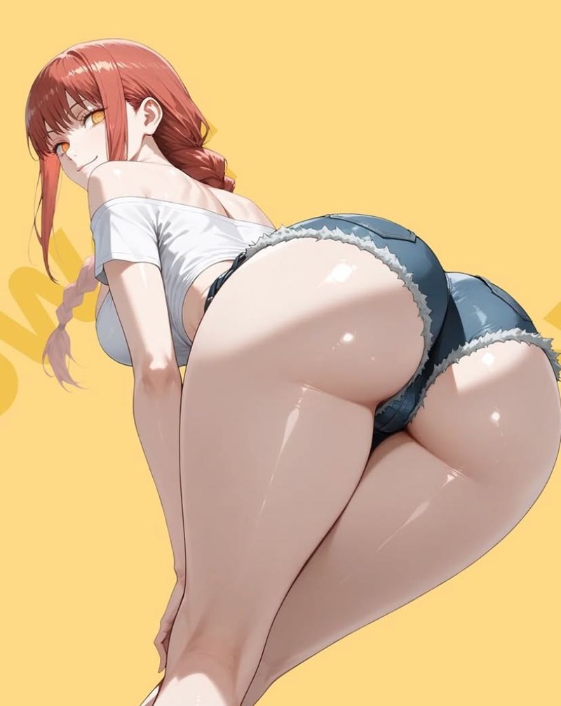 Anime girl mông lớn khoe đường cong, tư thế đứng chống tay