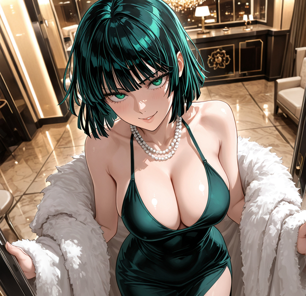Quỳ gối Hentai Fubuki miệng há sâu nuốt dương vật, nước miếng chảy dài.