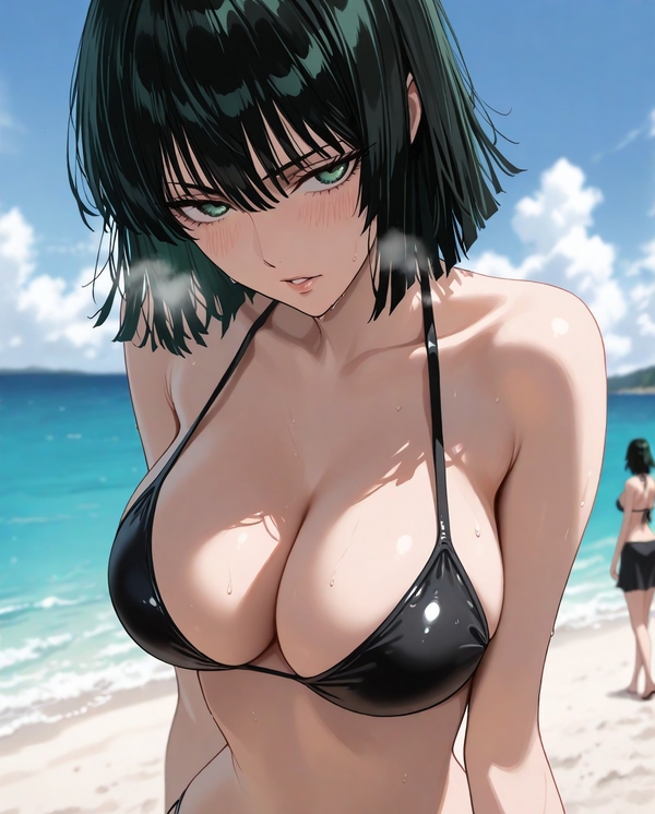 Nằm sấp Hentai Fubuki mông bị kéo giãn, dương vật rút ra vào mạnh.