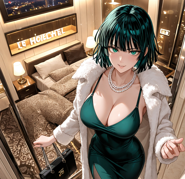 Bị đẩy tường Hentai Fubuki một chân nâng cao, bị đâm sâu rung người.