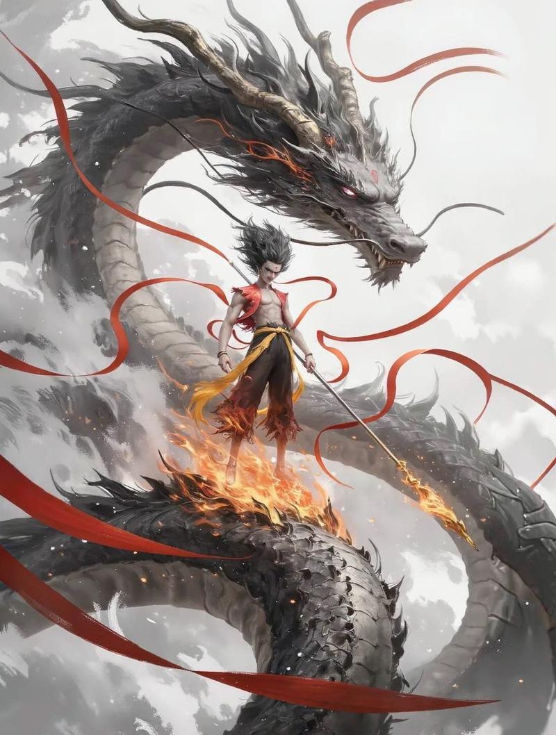 Na Tra với vòng kim cô và bánh xe lửa