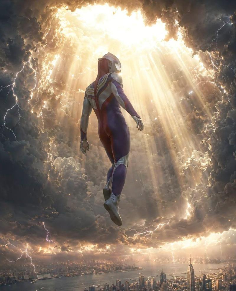 Nhân vật nữ Ultraman pose đấm mạnh mẽ