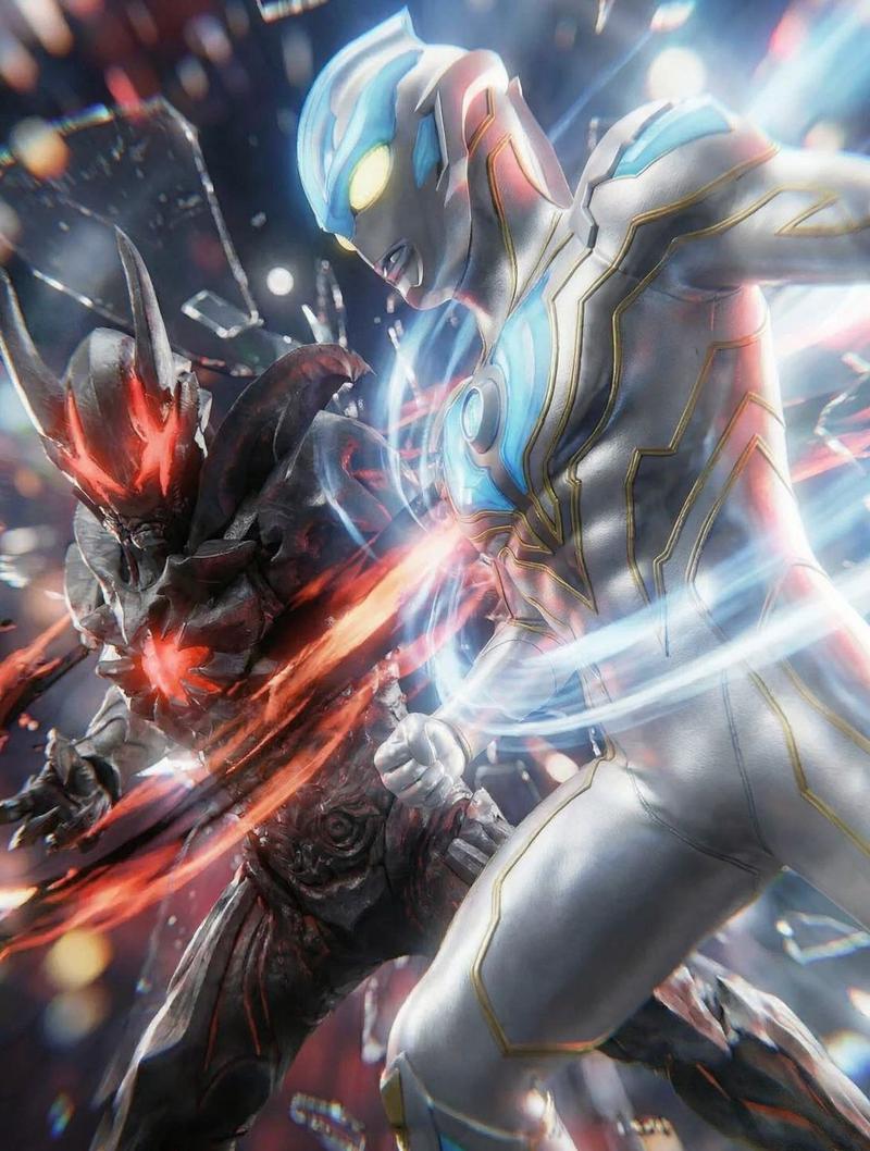 Nữ chiến binh Ultraman mặc giáp bạc trắng phát sáng