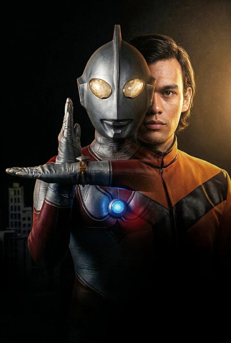 Nhân vật nữ Ultraman bắn tia năng lượng xanh