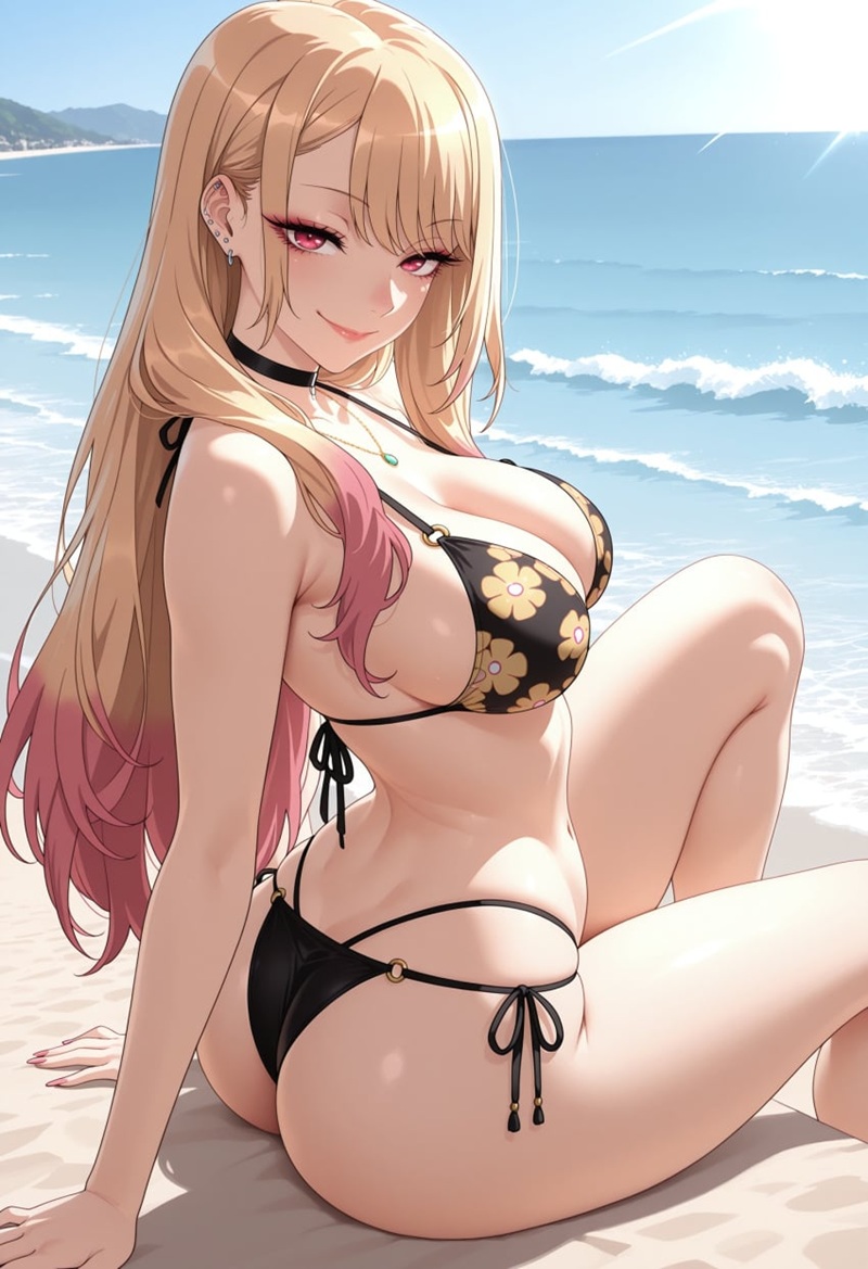 Ảnh Anime Sexy mặc bikini mỏng lộ lồn