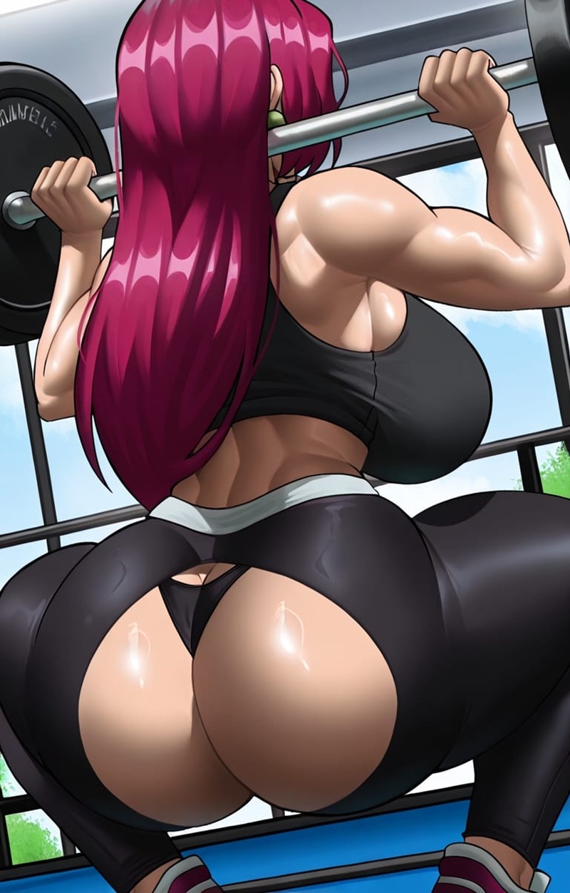 Ảnh Anime Gym Girl tư thế gợi cảm mạnh mẽ