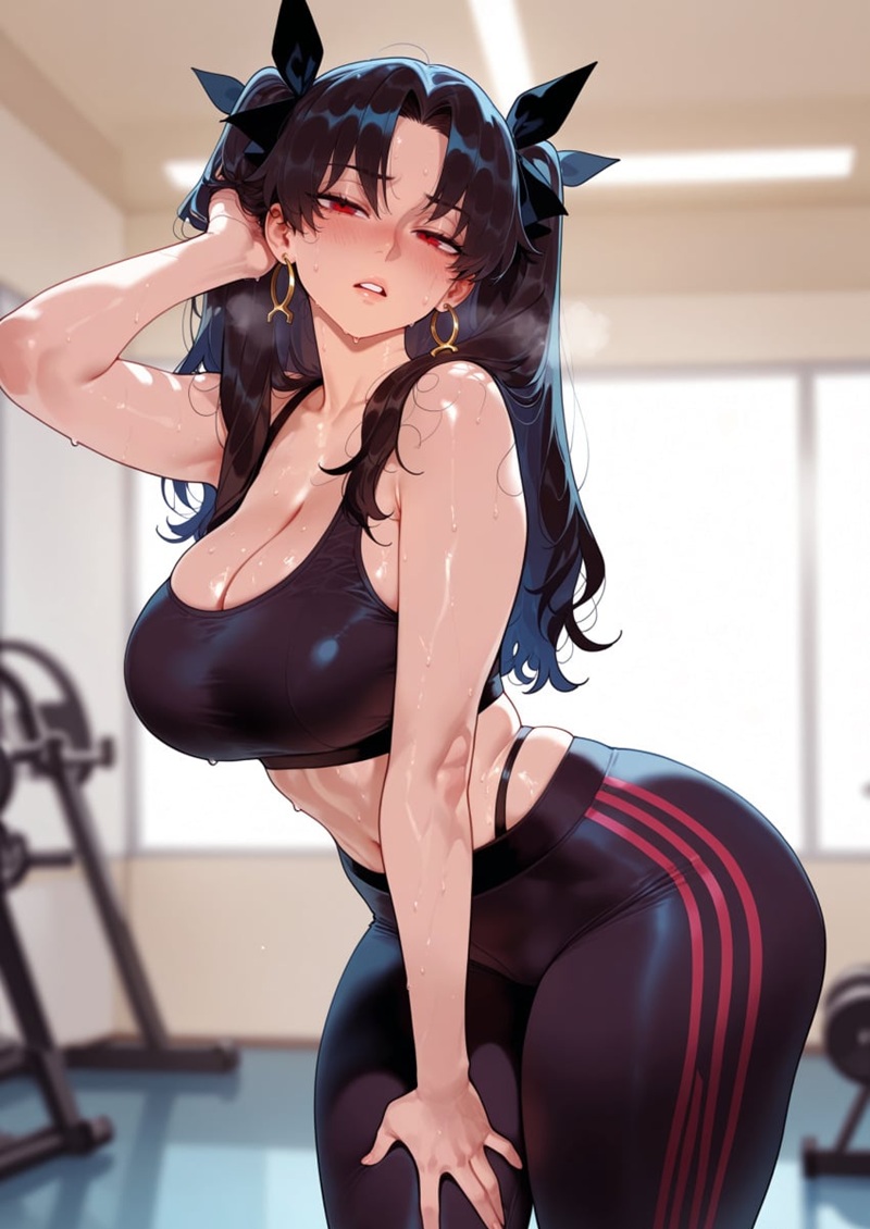 Ảnh Anime Gym Girl nhìn dâm đầy ham muốn