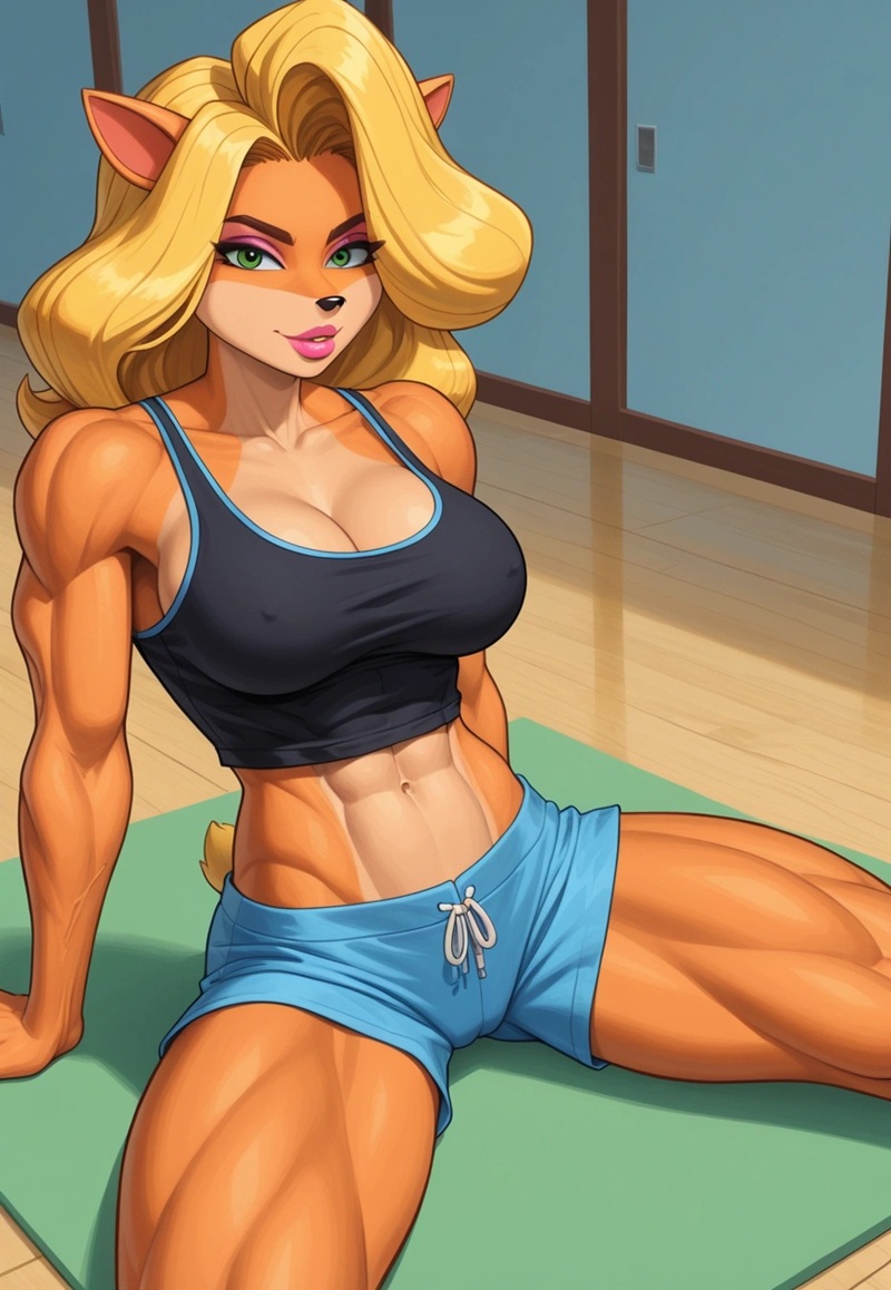 Ảnh Anime Gym Girl quần short ngắn lộ đùi