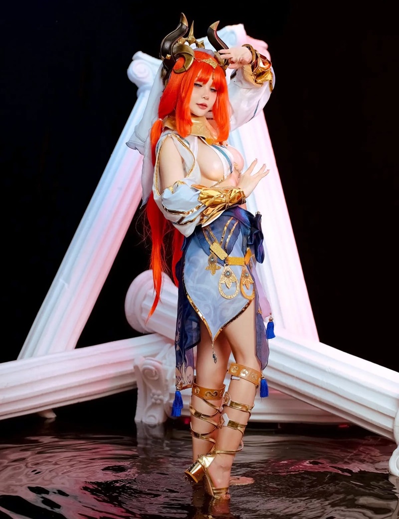 Ảnh cosplay Nilou bị đụ pose dâm