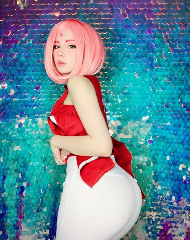 Ảnh Cosplay Sakura Haruno ngực trần pose dâm