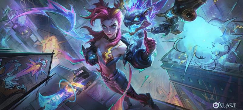 Jinx cầm Pow-Pow súng máy bắn điên cuồng