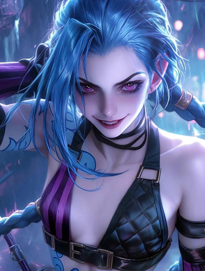 Hình Jinx pose cầm súng rocket 4K