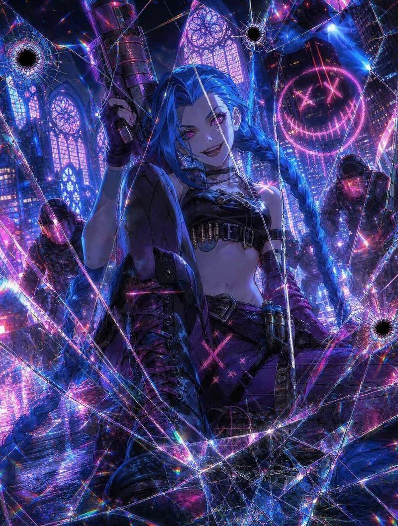 Jinx cầm lựu đạn pose cười lớn