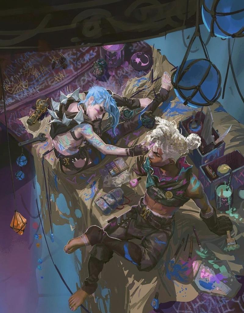 Hình nền Jinx phong cách Arcane mạnh mẽ
