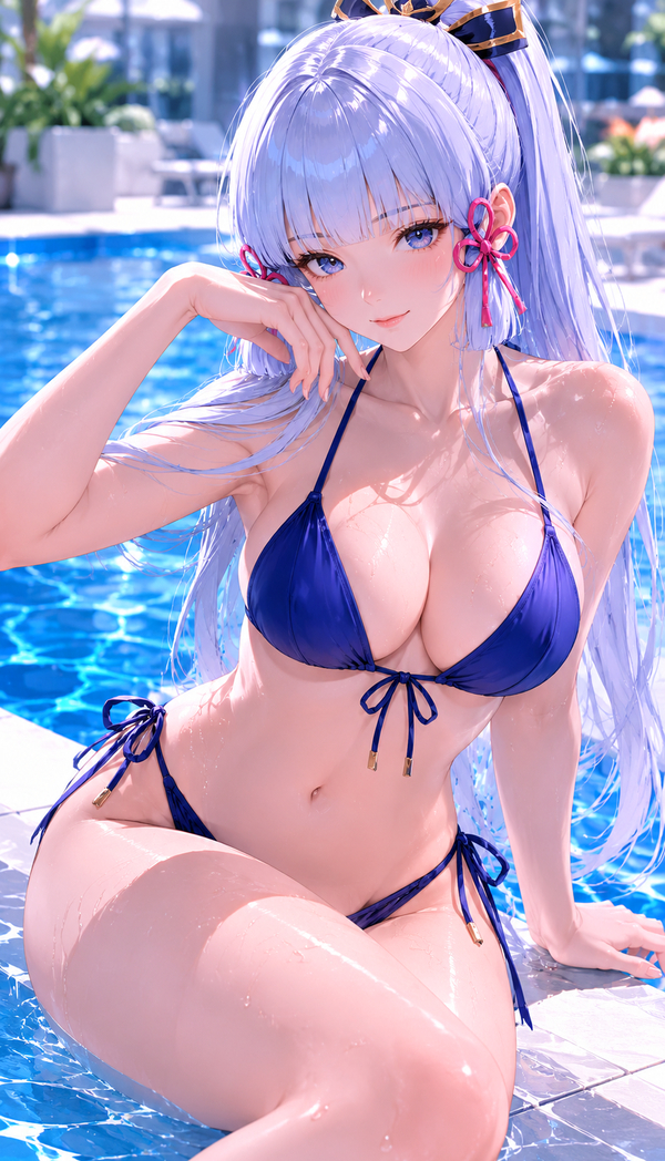 Hình ảnh Kamisato Ayaka trong các tác phẩm fanart sáng tạo